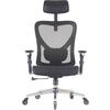 BÜROSTUHL CleverSeat Schwarz - Silberfarben/Schwarz, Kunststoff/Textil (70/134/70cm) - Clouvou