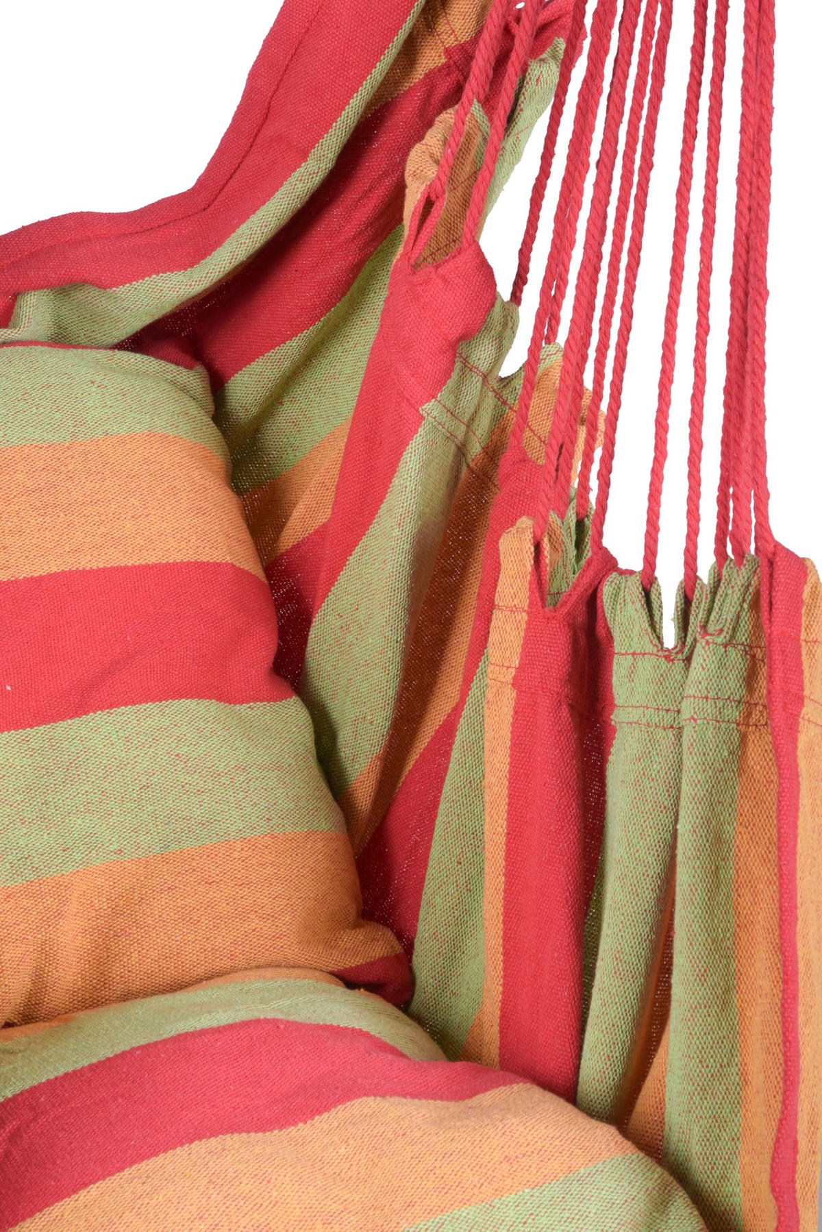 HÄNGESESSEL Mainz mit 2 Kissen Rot Hängesitz - Rot, Holz (90/120/65cm) - DELUKE