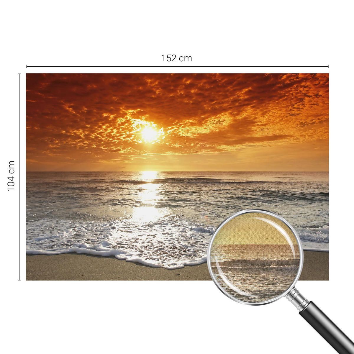 FOTOTAPETE 152x104 cm - Meereswellen - Gelb, Textil (152/104cm) - Wallfluent