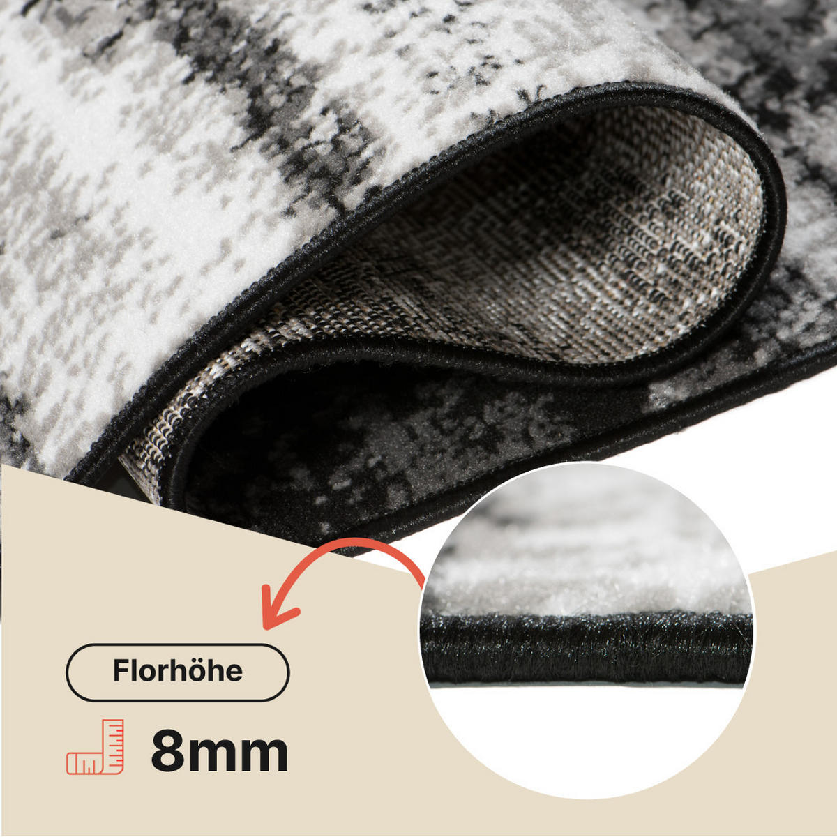 TEPPICH MAYA Creme Verwischt Streifen Meliert 300/400 cm - Creme, Textil (300/400cm) - Tapiso