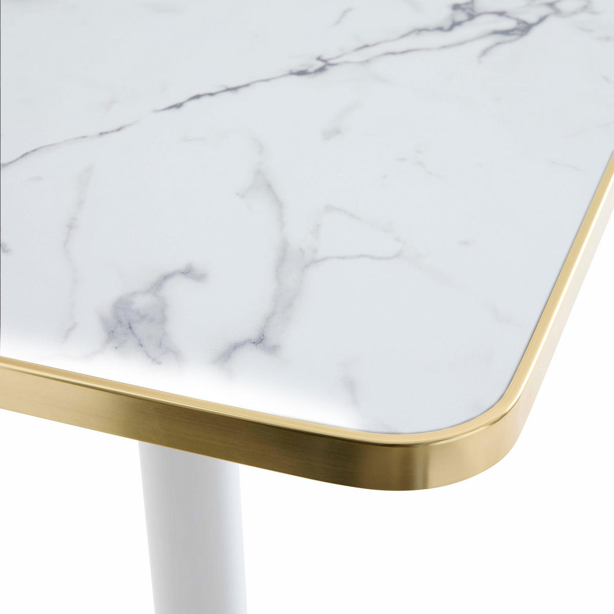 TISCHPLATTE, Weiß und Gold - Weiß, Metall (60/120/2.5cm) - Oviala