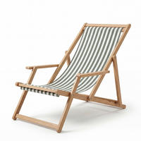 LIEGESTUHL - Akazie massiv / Webstoff - Salbeigrün, Holz/Textil (63/88/102cm) - home24