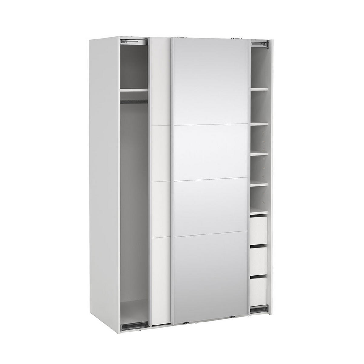 SCHIEBETÜRENSCHRANK, Catania, Weiß, Holzwerkstoff, 119 x 67 x 201 cm - Weiß, Holzwerkstoff (119/201/67cm) - ebuy24