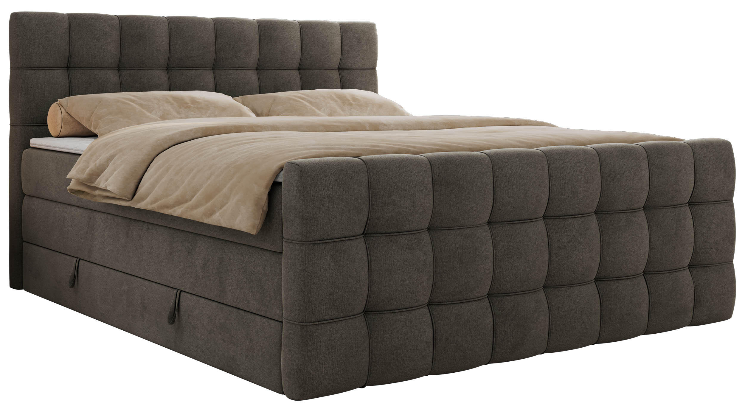 MKS POSTEL BOXSPRING ALTIVO KING DUO 180/200 - Tmavě šedá Samet - Topper Visco - H4