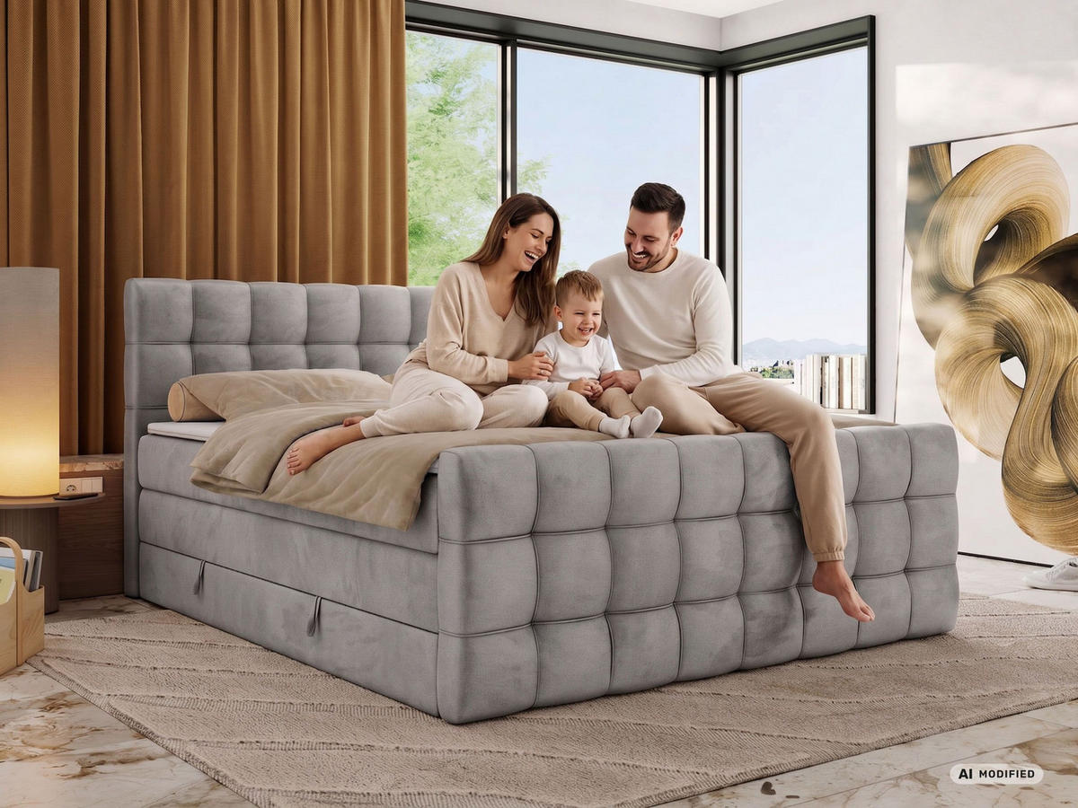 POSTEL BOXSPRING ALTIVO KING DUO 140/200 - Bílá Ekokůže - Topper T25 - H3 - bílá/černá, textil/plast (140/200cm) - MKS