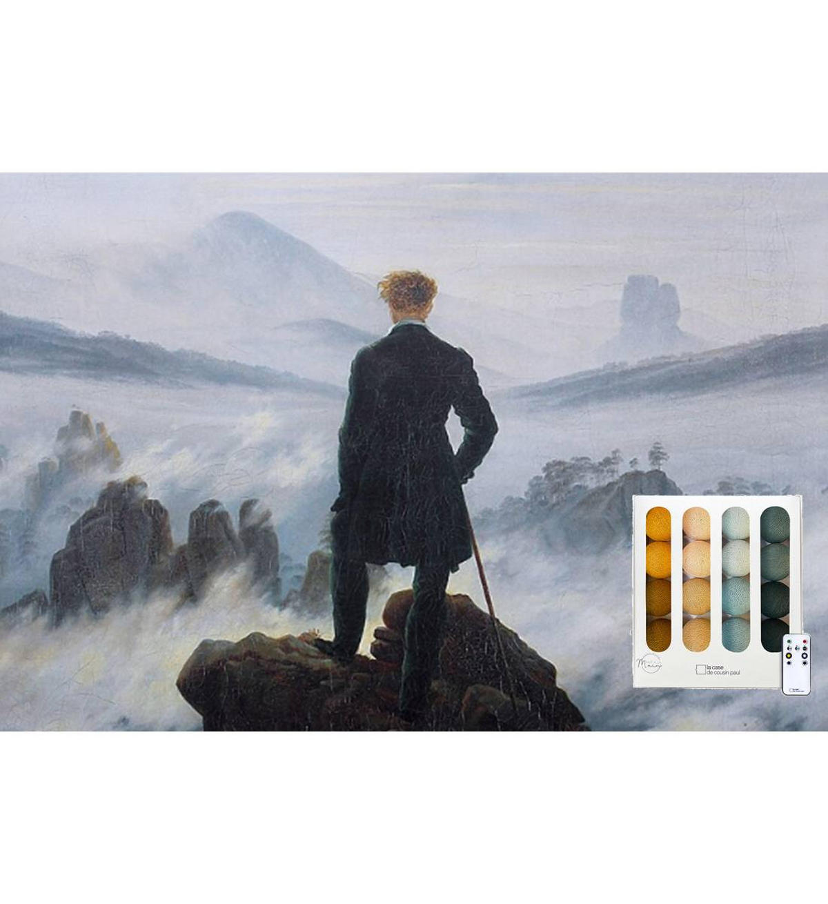LICHTERKETTE LED Boxen - Le Voyageur - Grün - Naturfarben, Textil (165cm) - La case du cousin paul
