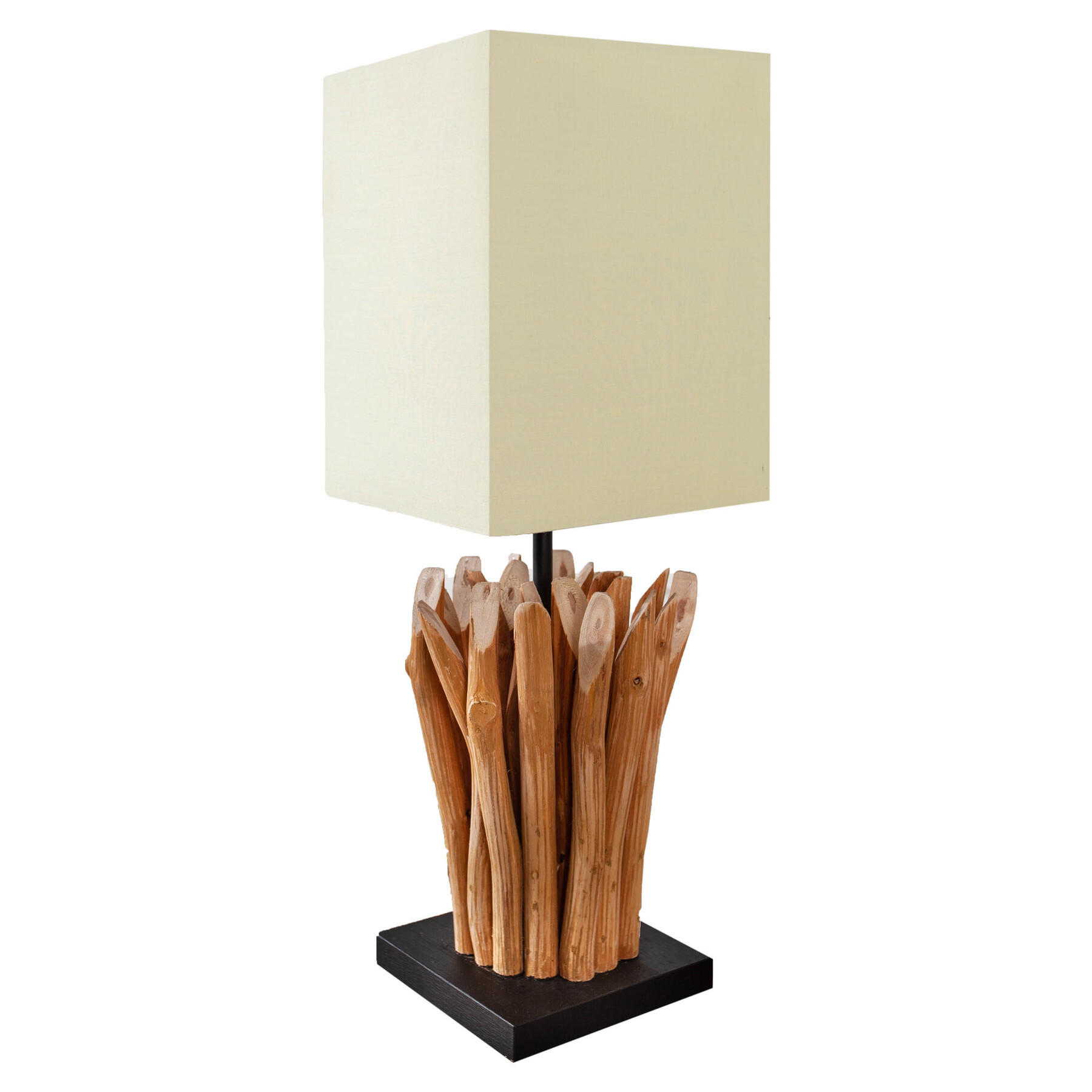 TISCHLEUCHTE EUPHORIA Treibholz Beige 45 cm - Beige/Naturfarben, Holz/Textil (15/15/45cm) - riess-ambiente