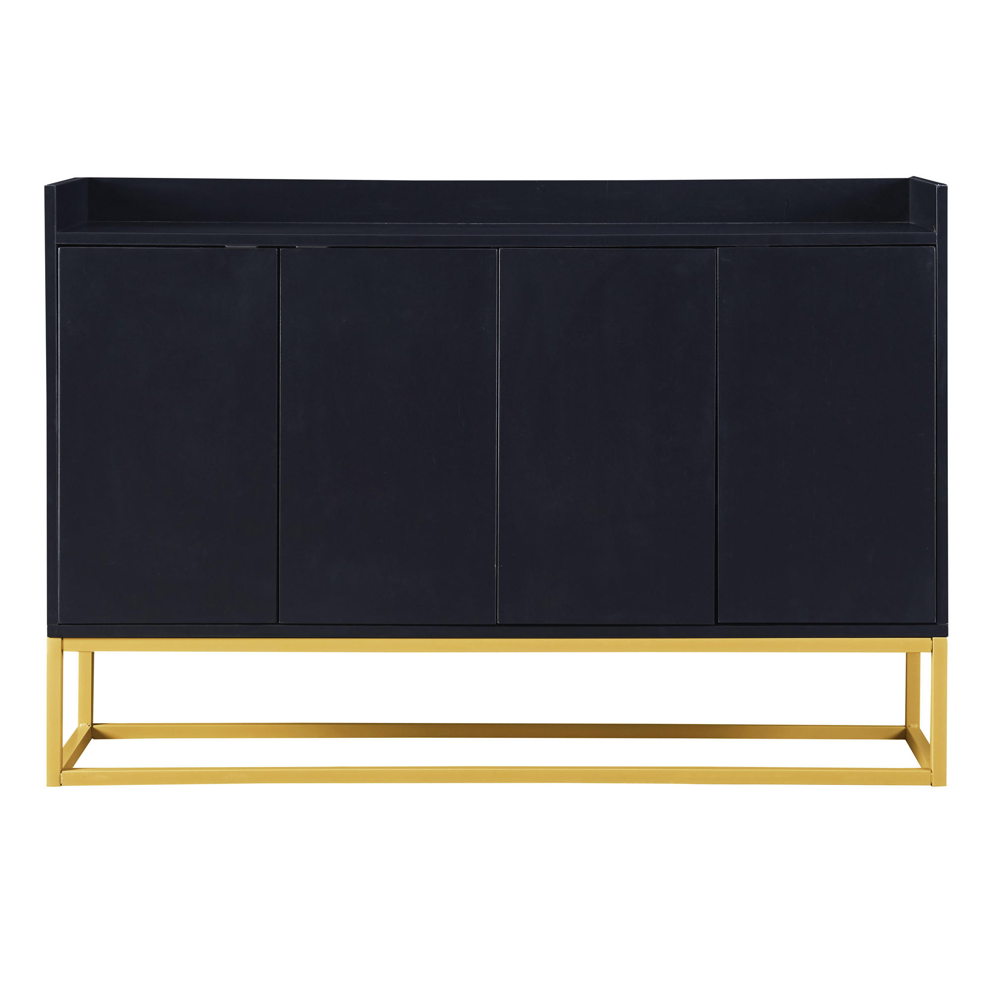 KÜCHENBUFFET mit LED-Beleuchtung und verstellbaren Einlegeböden, 120 x 30 x 80 cm, Schwarz, Spanplatte - Schwarz, Holzwerkstoff (120/80/30cm) - SONNENH