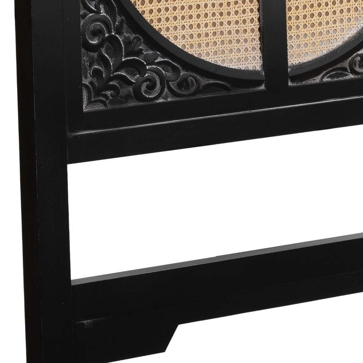 KOPFTEIL aus Holz und Gitter, schwarz, 150x5x130cm - Schwarz, Holz (150/130/5cm) - Wanderlust