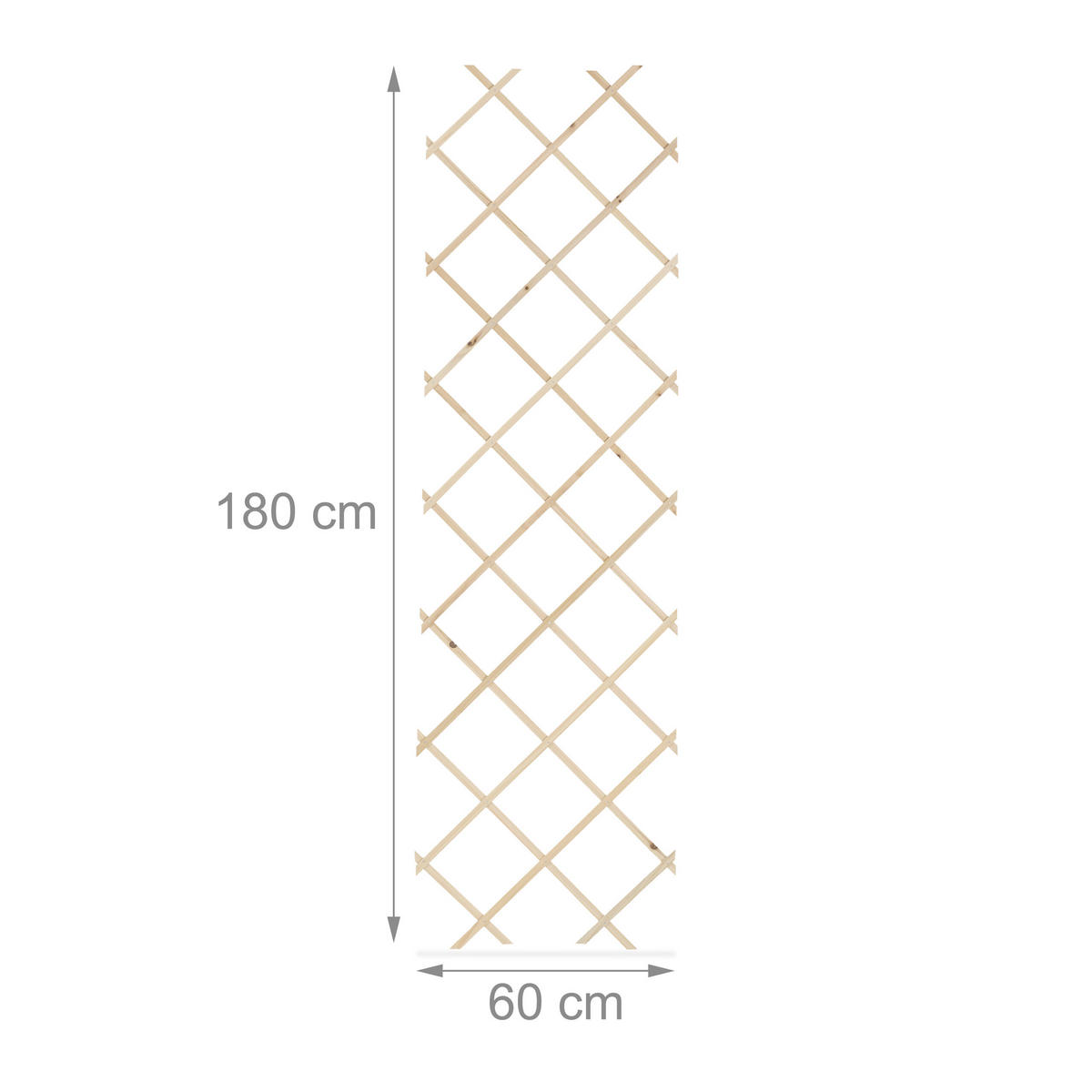 3XRANKGITTER - Hellbraun, Holz (60/180/1cm) - Relaxdays