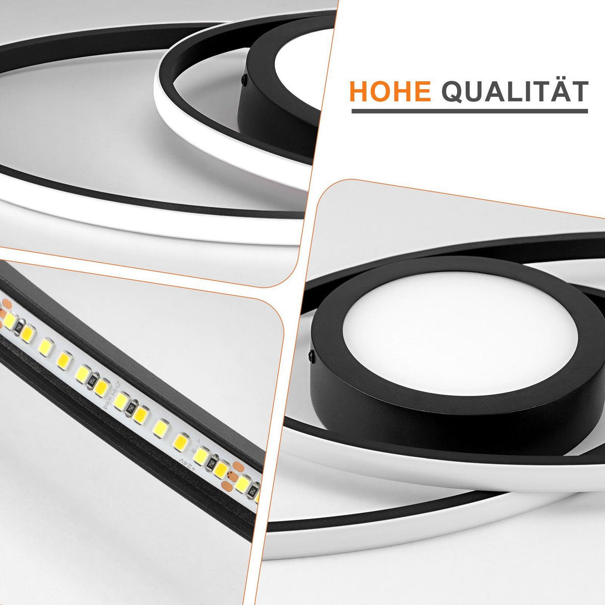 LED-DECKENLEUCHTE Einäugig 56/22.3/4 cm - Schwarz, Metall (56/22.3/4cm) - Nettlife