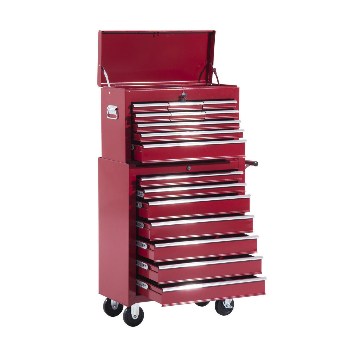 FAHRBARER Werkzeugwagen, Rollwagen, Rot - Rot, Metall (33/113/61.5cm) - HOMCOM
