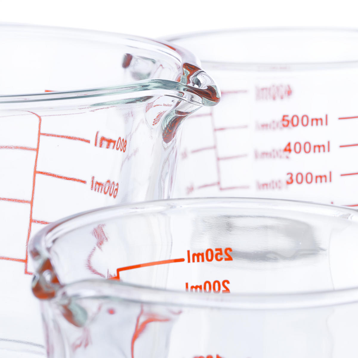 MESSBECHER-SET - Transparent, Glas (1L) - Relaxdays