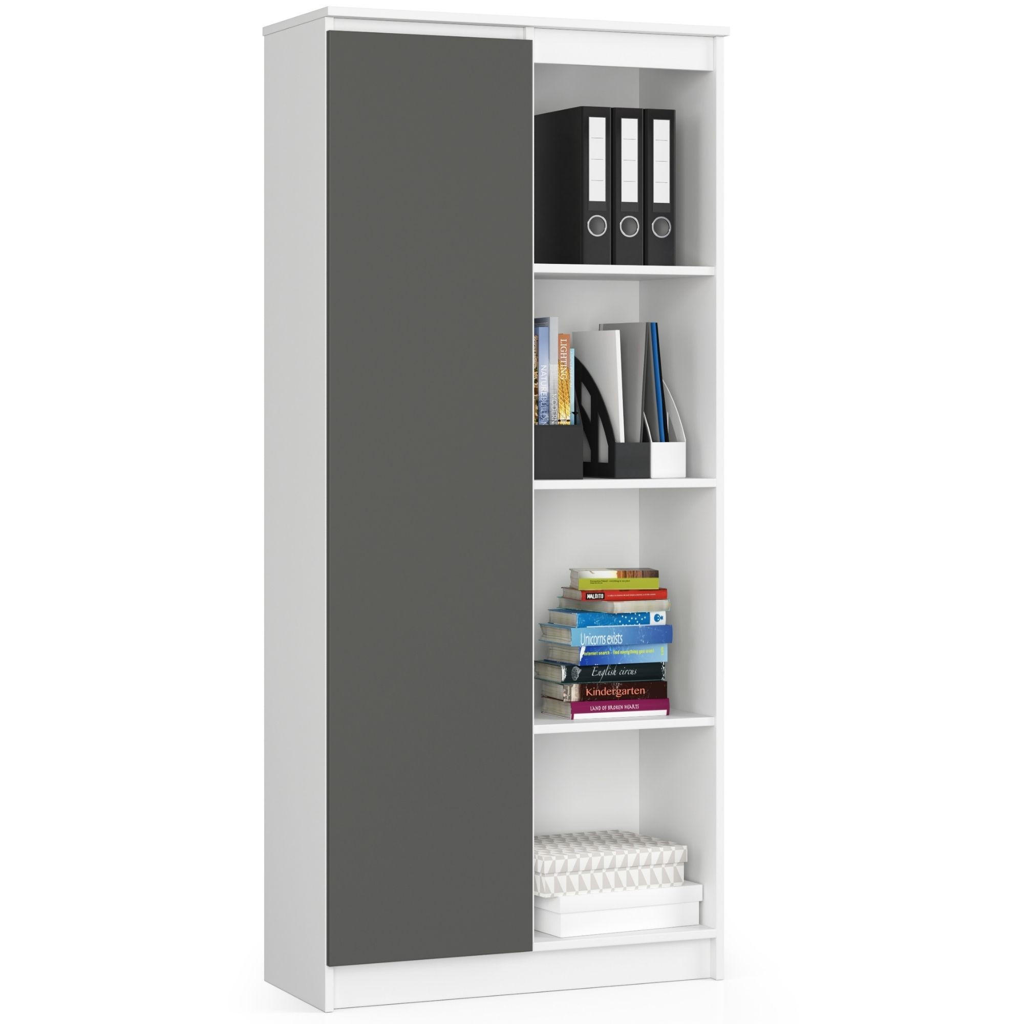 RAUMHIRSCH FURNITURE STOJANOVÁ POLIČKA Bílá, grafitově šedá 180/80/35