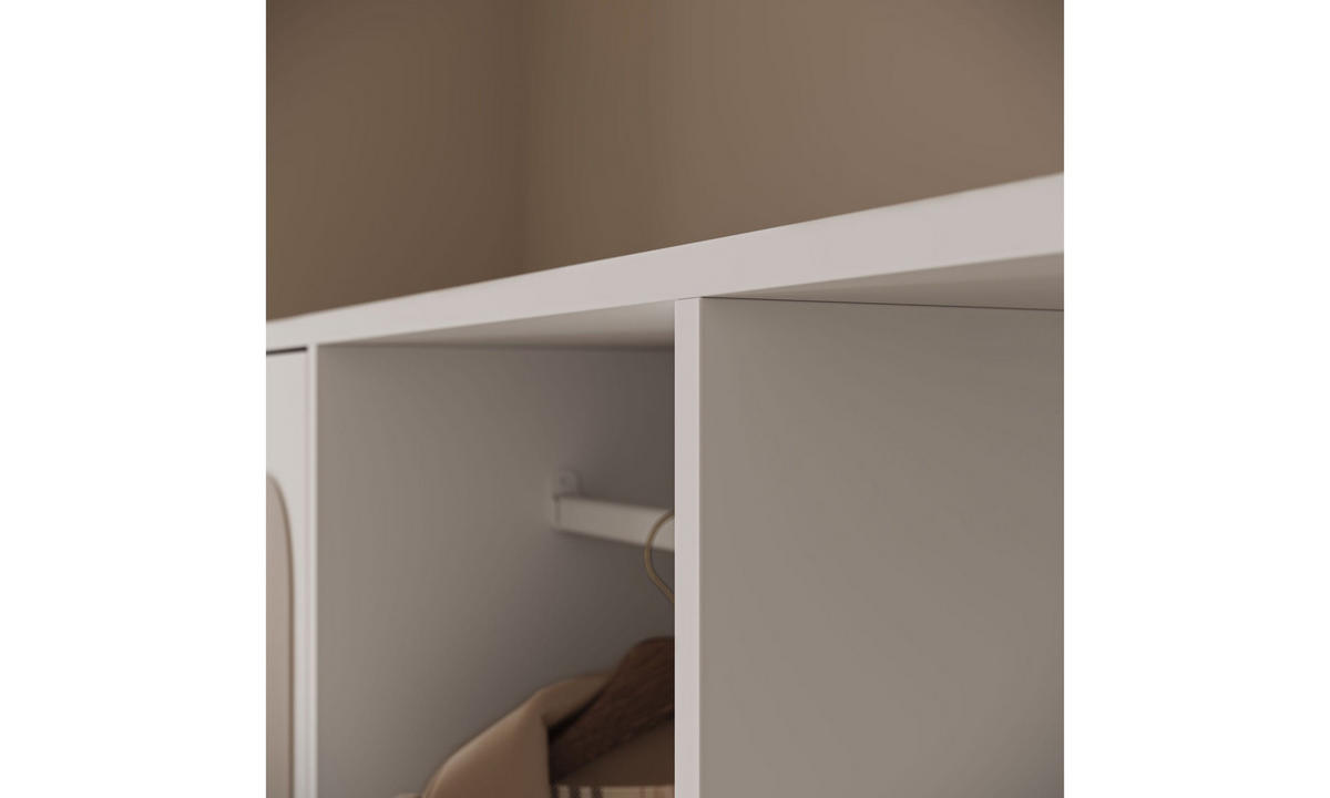 GARDEROBE NOLA 100/33,1/188,5 cm Weiß mit Spiegel und Schuhschrank - Weiß, Holzwerkstoff/Metall (100/188.5/33.1cm) - Lookway