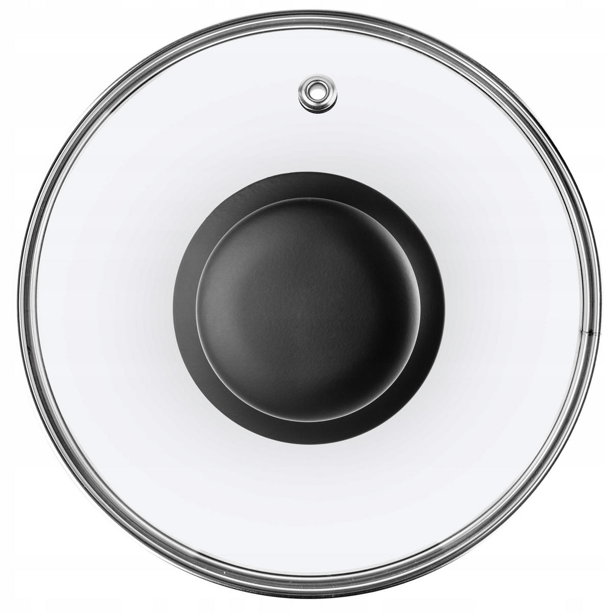 DECKEL mit Schwarz Silikongriff, 16 cm - Transparent, Glas (16cm) - KADAX