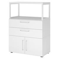 AKTENSCHRANK mittel Regal mit Schubladen 41,7/80/110 cm in Weiß - Weiß, Holzwerkstoff (80/110/41.7cm) - bümö