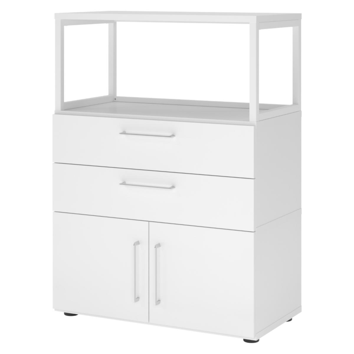 AKTENSCHRANK mittel Regal mit Schubladen 41,7/80/110 cm in Weiß - Weiß, Holzwerkstoff (80/110/41.7cm) - bümö