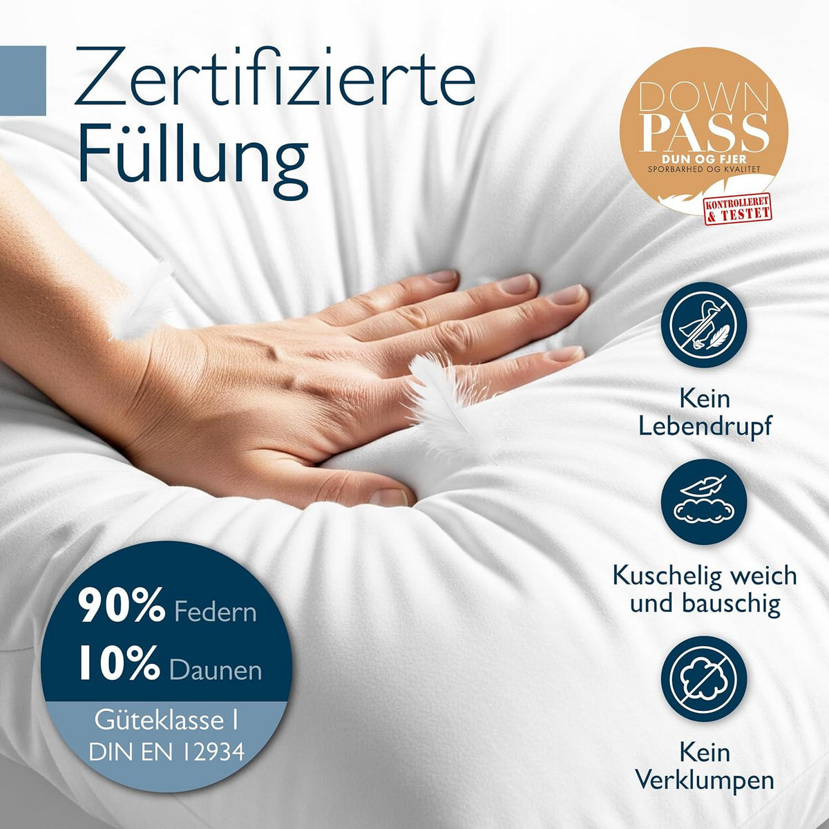 KOPFKISSEN BeauNuit FK 40x80cm Weiß - Weiß, Textil (80/40cm) - Beautissu 