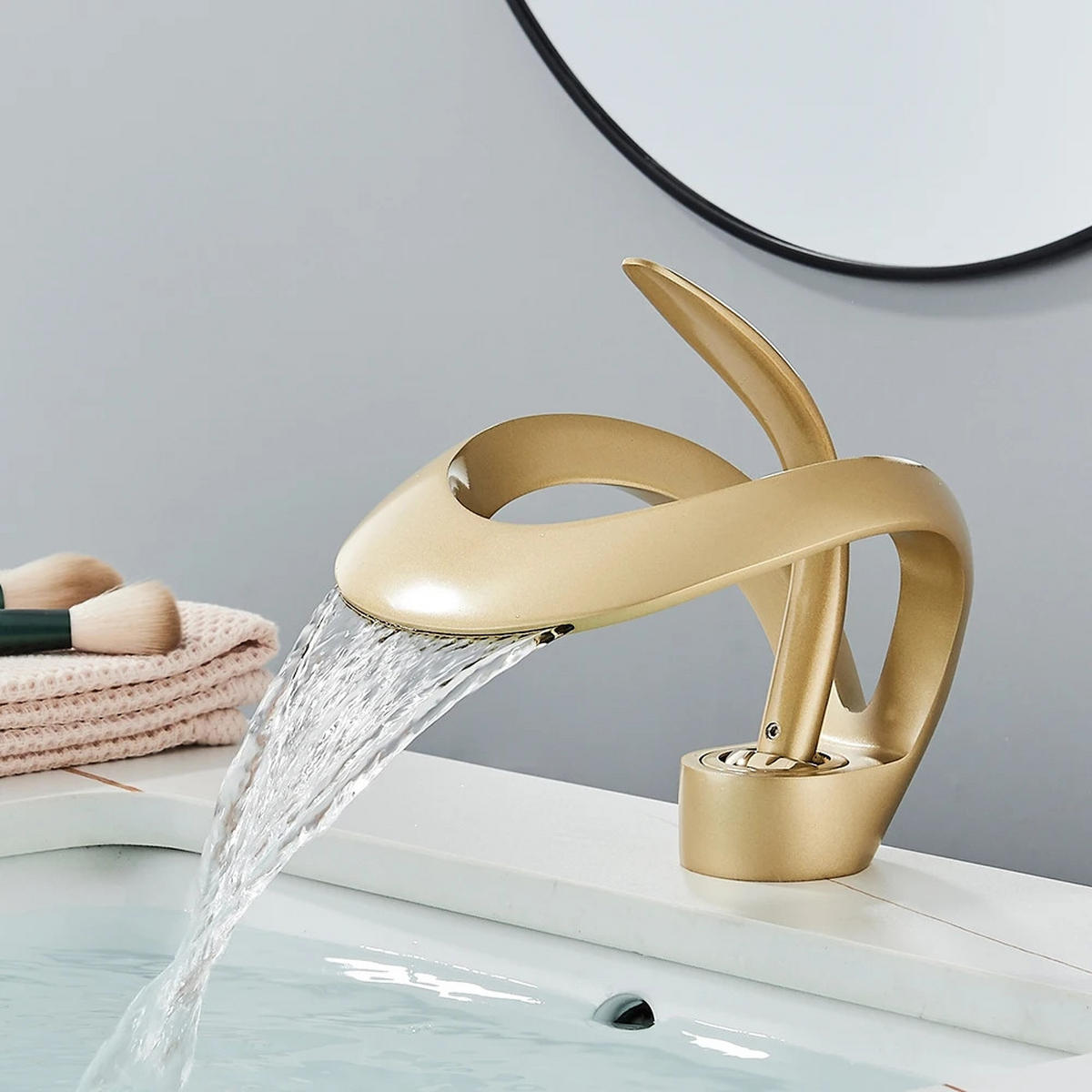 WASCHTISCHARMATUR Standard Gold - Goldfarben, Metall (9/15/5cm) - Beaface