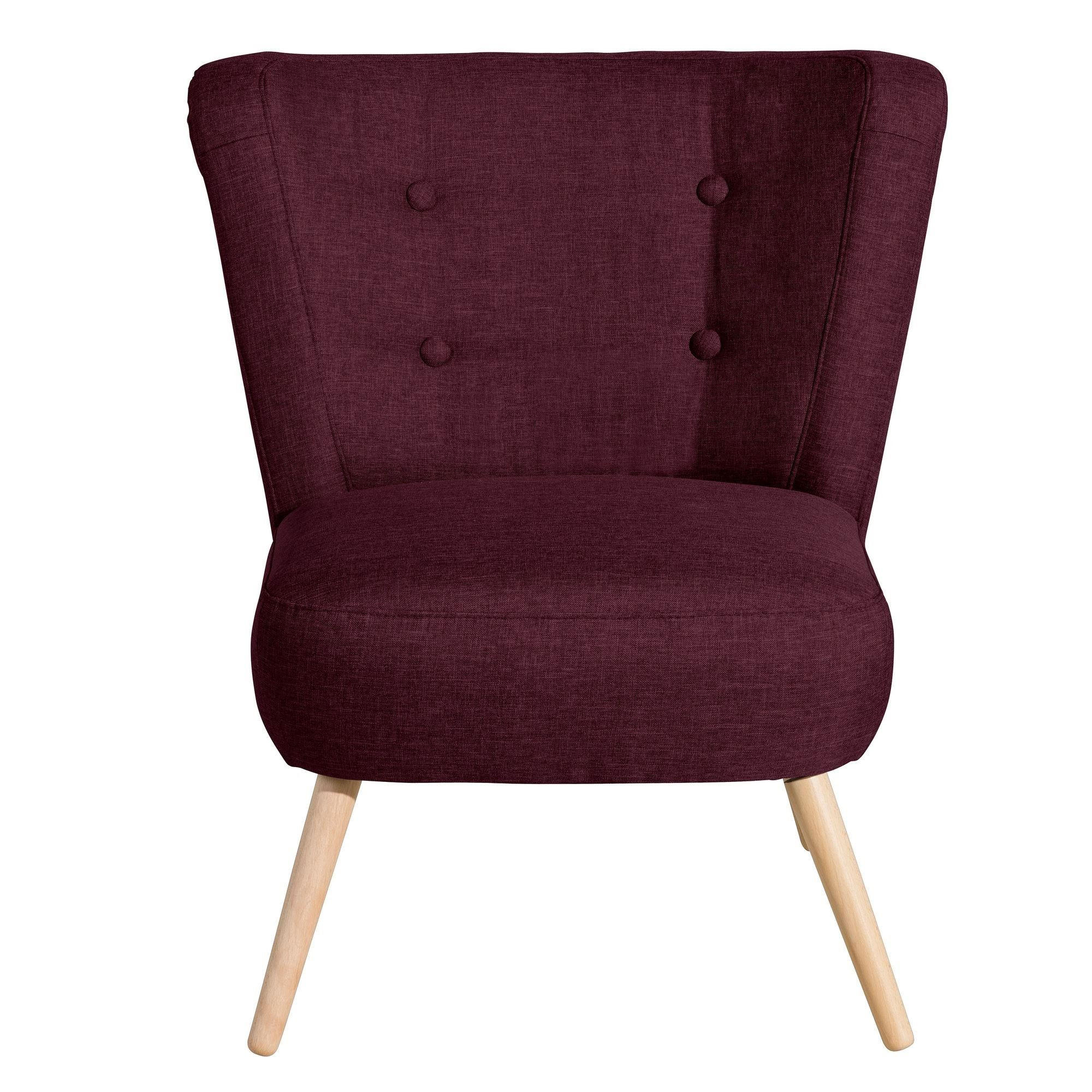SESSEL Kassi Bezug Flachgewebe Buche natur / burgund - Weinrot, Kunststoff (69/80/68cm) - 58aufmkessel