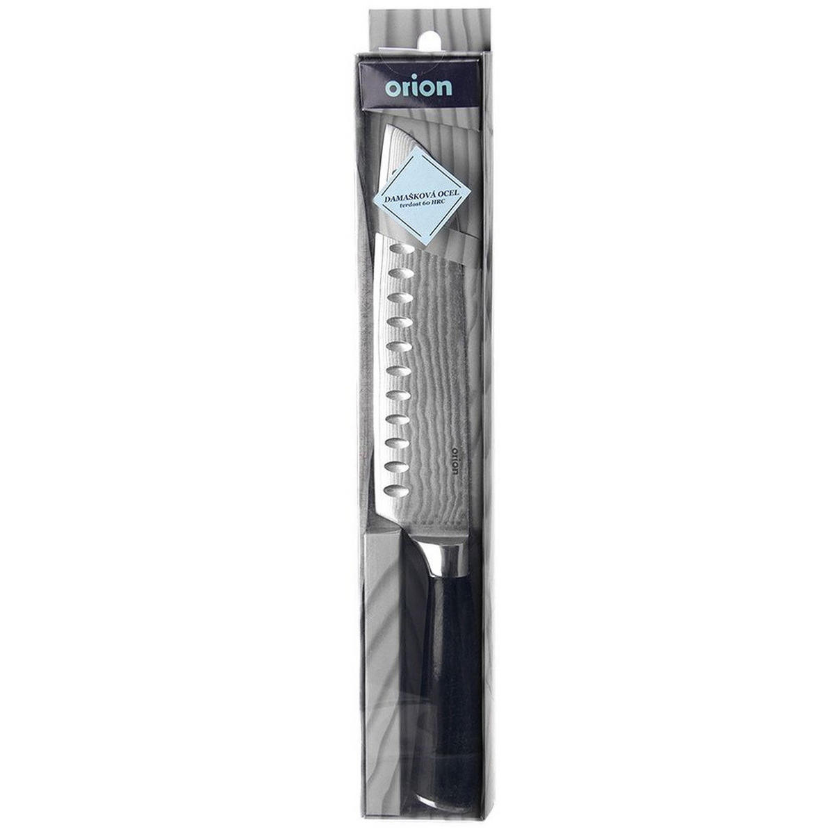 SANTOKU-MESSER DAMASKUS Schwarz Silber - Schwarz, Metall (31cm) - Orion 