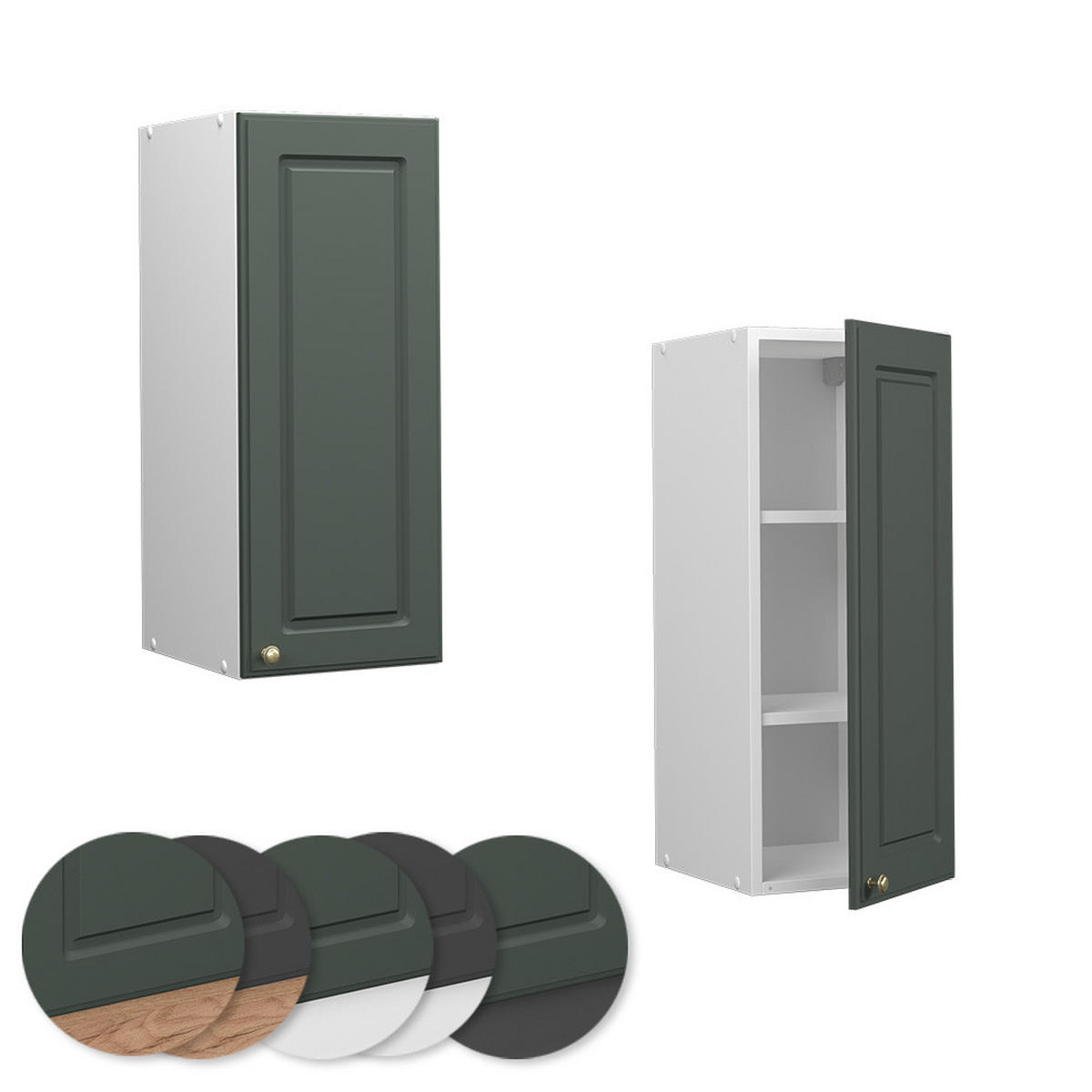 HÄNGESCHRANK Fame-Line Grün-Gold Landhaus 30 cm - Weiß/Grün, Holzwerkstoff (30/72/34.1cm) - Vicco