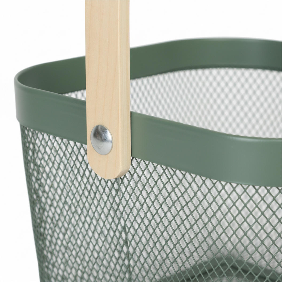 AUFBEWAHRUNGSKORB - Türkis, Holz/Metall (26/17.5/24.5cm) - Relaxdays