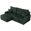 ECKSCHLAFSOFA ARPA L Grün Cord - links - Schwarz/Grün, Kunststoff/Textil (198/150cm) - MKS