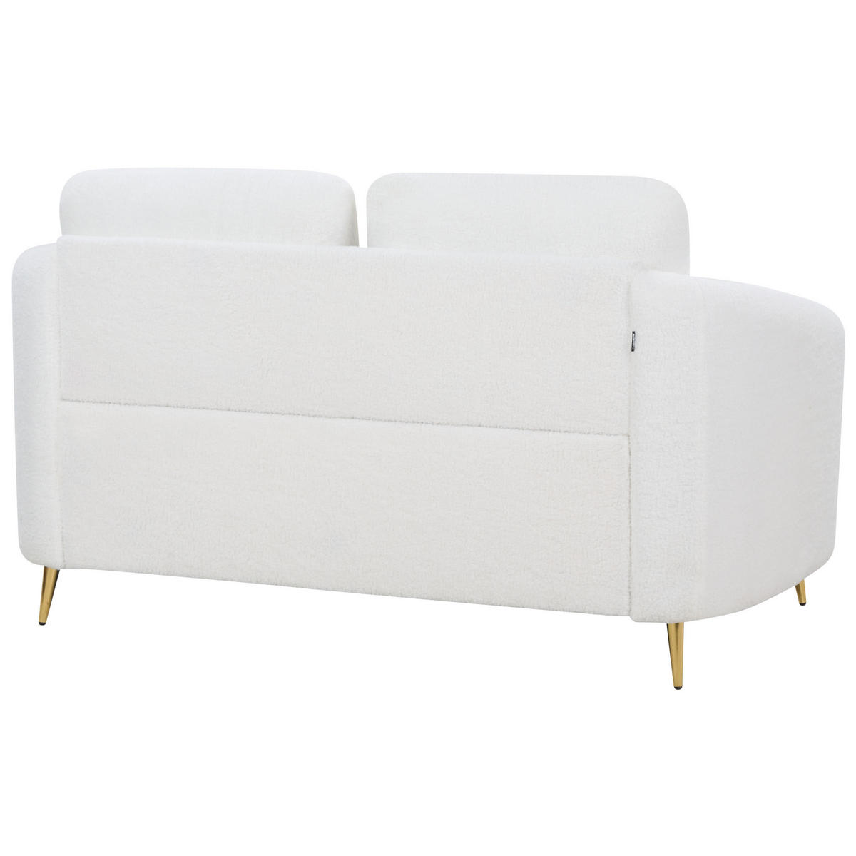 2-SITZER-SOFA Bouclé weiß/gold Trosa - Goldfarben/Weiß, Textil (153/88/86cm) - Beliani