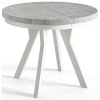 ESSZIMMERTISCH EVO, ausziehbarer Tisch 100 cm bis 200 cm, Farbe: Graphit, mit Holzbeinen in Farbe Weiß - Weiß/Grau, Holzwerkstoff (100/100/77cm) - Alpi-Möbel