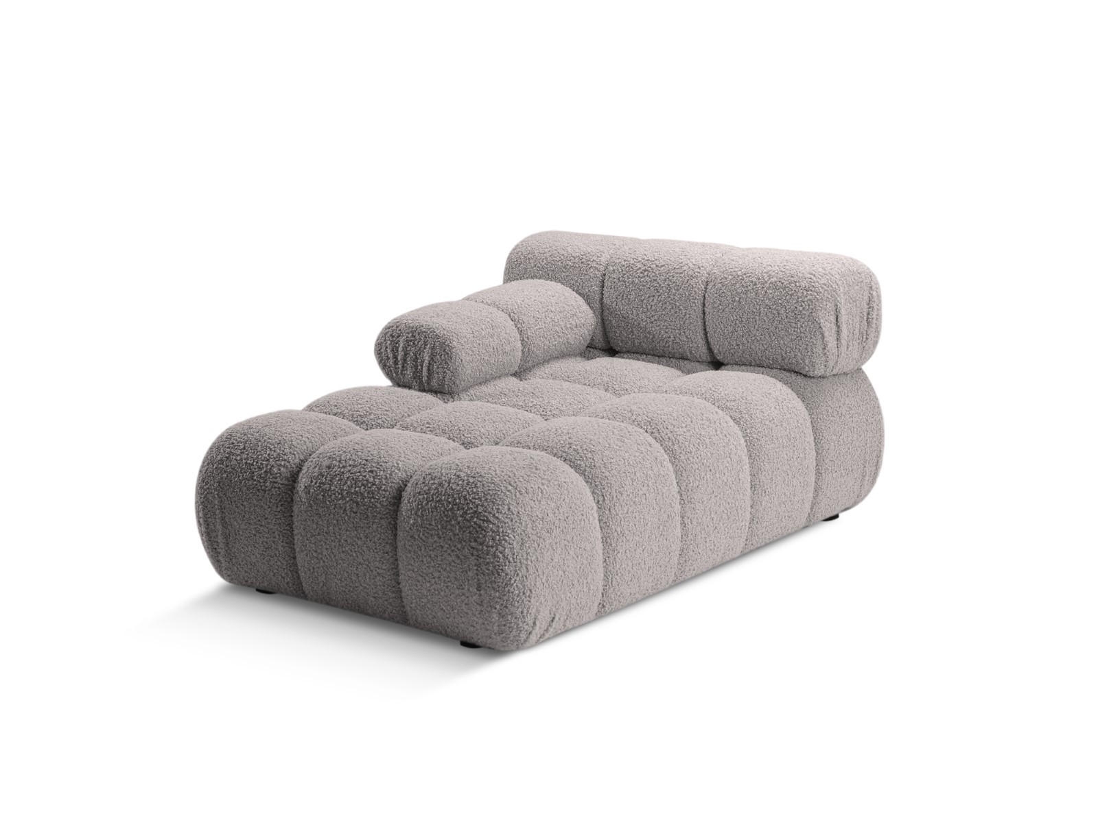 CHAISELONGUE links Bellis aus Boucle hellgrau - Hellgrau, Textil (94/70/155cm) - Micadoni