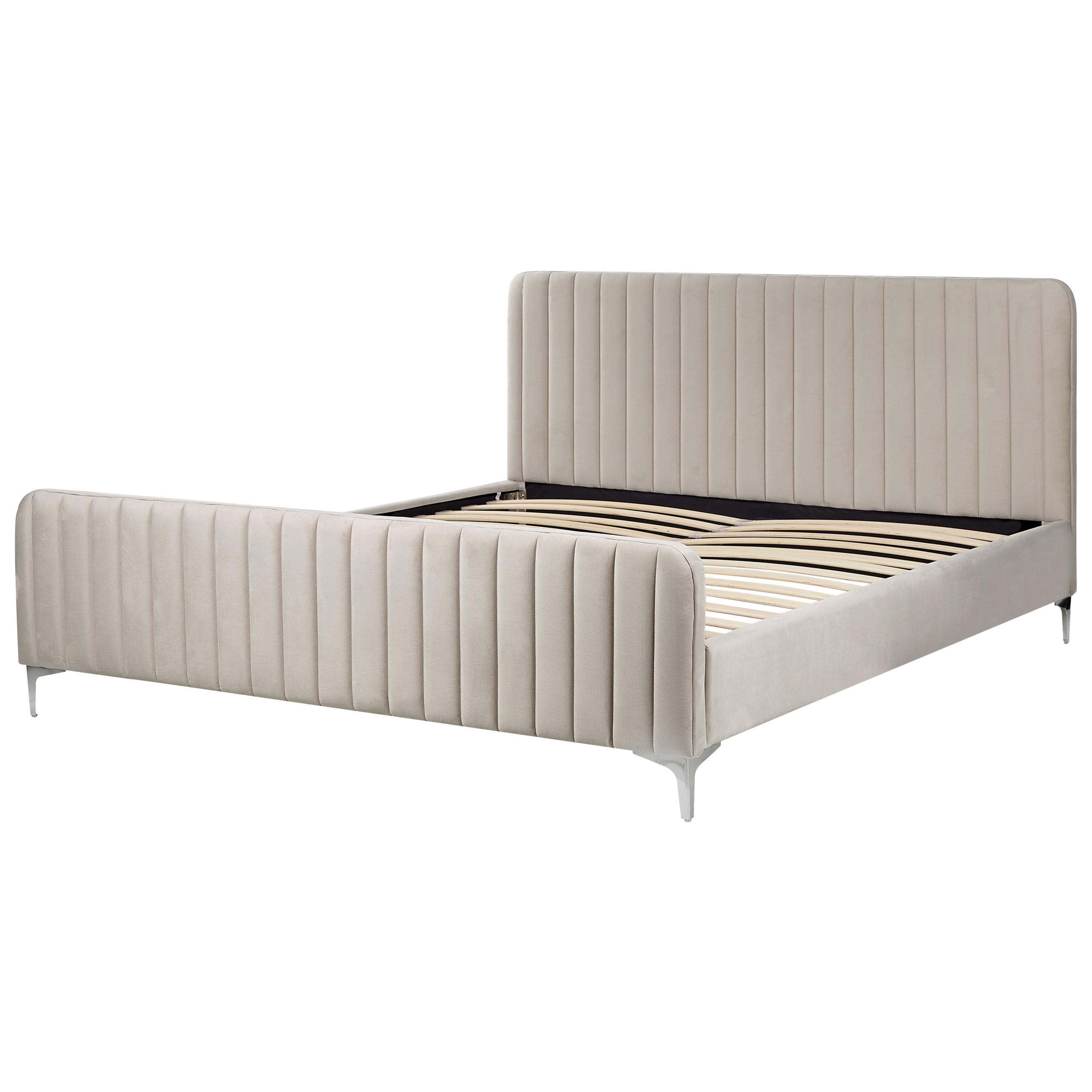 POLSTERBETT 180/200cm Taupe Lunan - Taupe, Textil (180/200cm) - Beliani