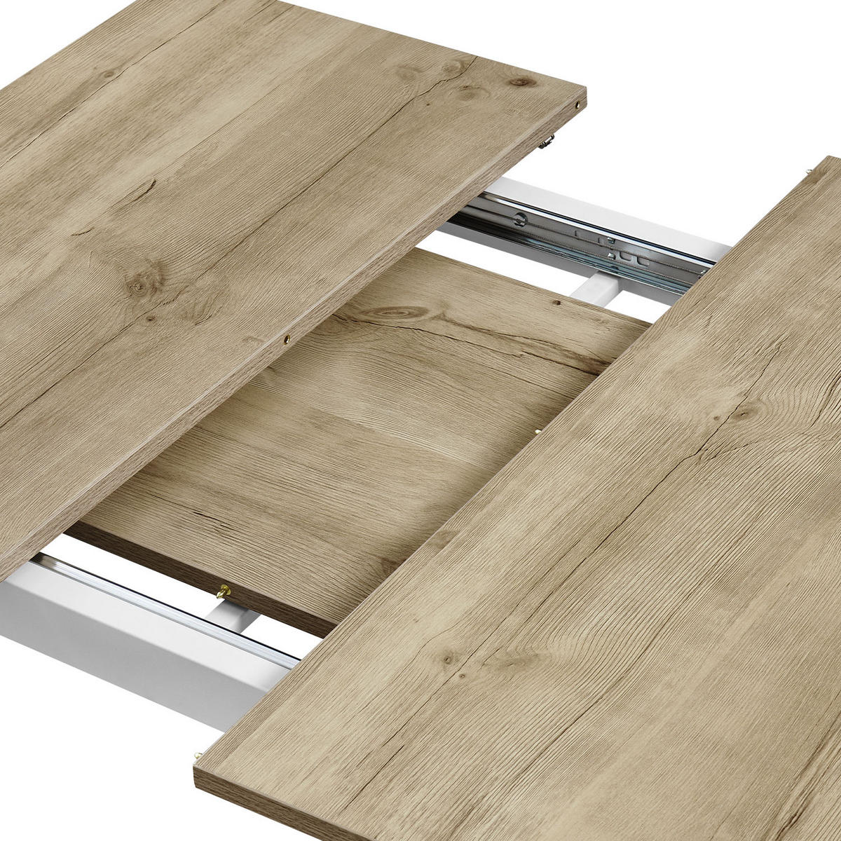 ESSTISCH JONTE 80-120/80/76 cm - Weiß/Eiche San Remo, Holzwerkstoff/Metall (80/80/76cm) - B&D Home