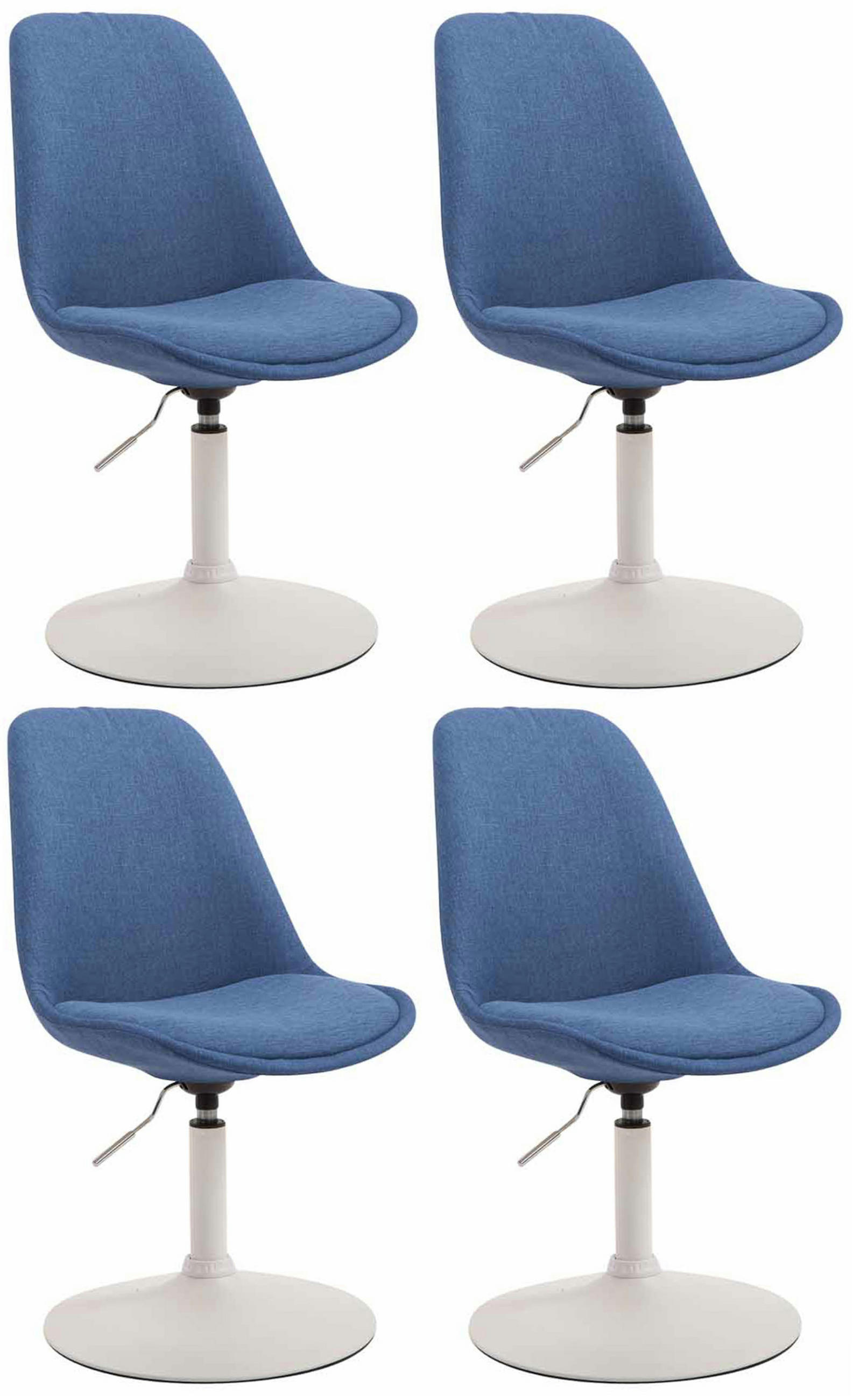 STUHL 4er Set Stoff blau - Blau/Weiß, Textil/Metall (48/76/57cm) - CLP