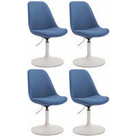 STUHL 4er Set Stoff blau - Blau/Weiß, Textil/Metall (48/76/57cm) - CLP