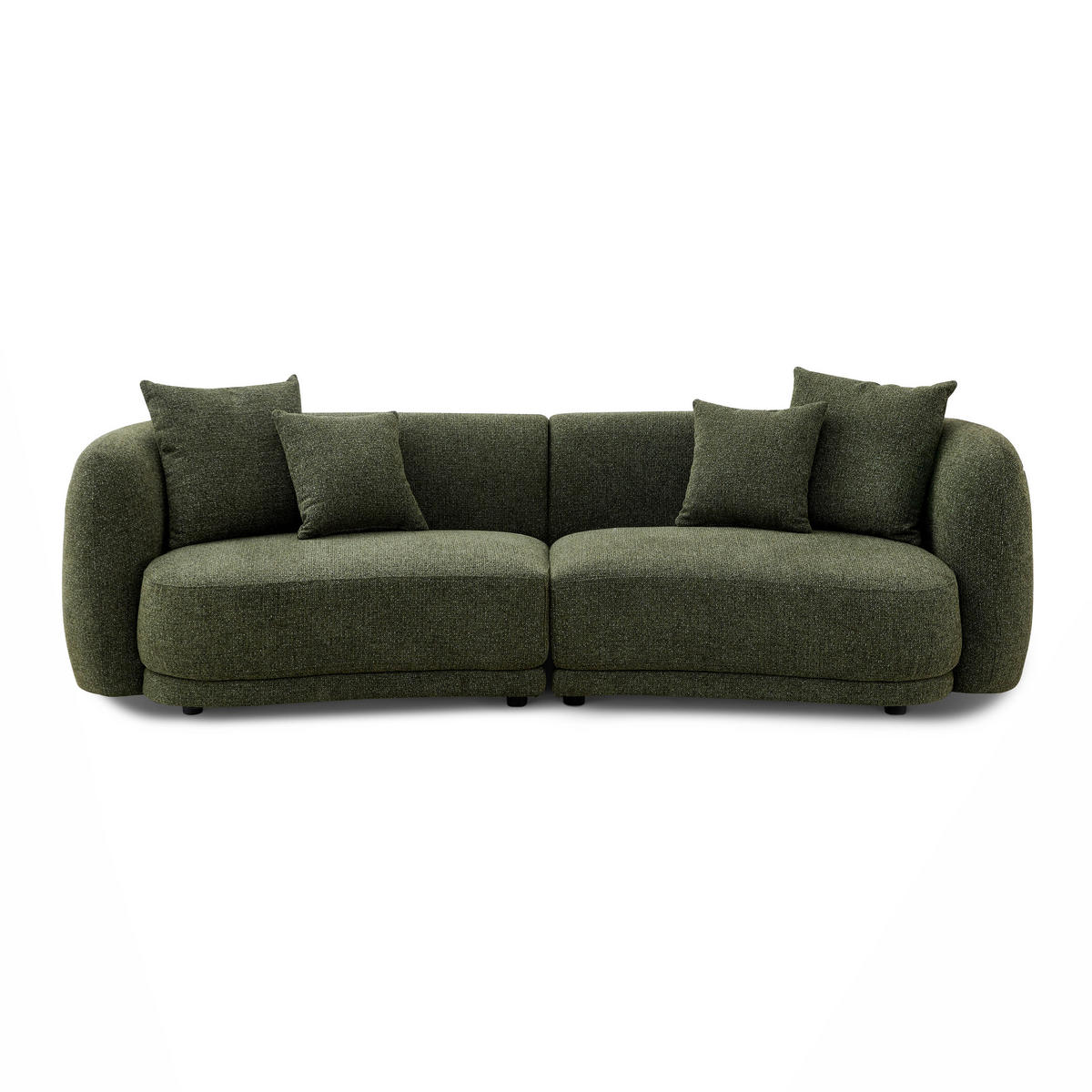 SOFA 2-Sitzer 268x91x80 grün meliert LUCA - Grün, Kunststoff (268/80/91cm) - Massivmoebel24