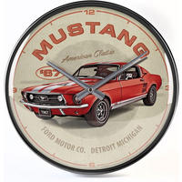 WANDUHR 31 cm Ford Mustang GT 1967 Red - Rot/Creme, Metall (31/31/5cm) - Nostalgic-Art