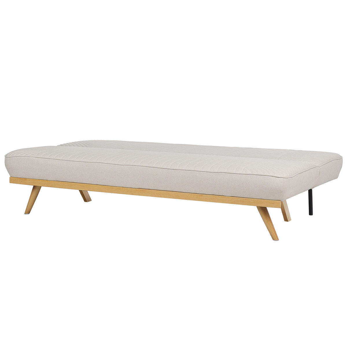 2-SITZER-SCHLAFSOFA beige/hellbraun Kalfafell - Hellbraun/Beige, Textil (192/91/73cm) - Beliani