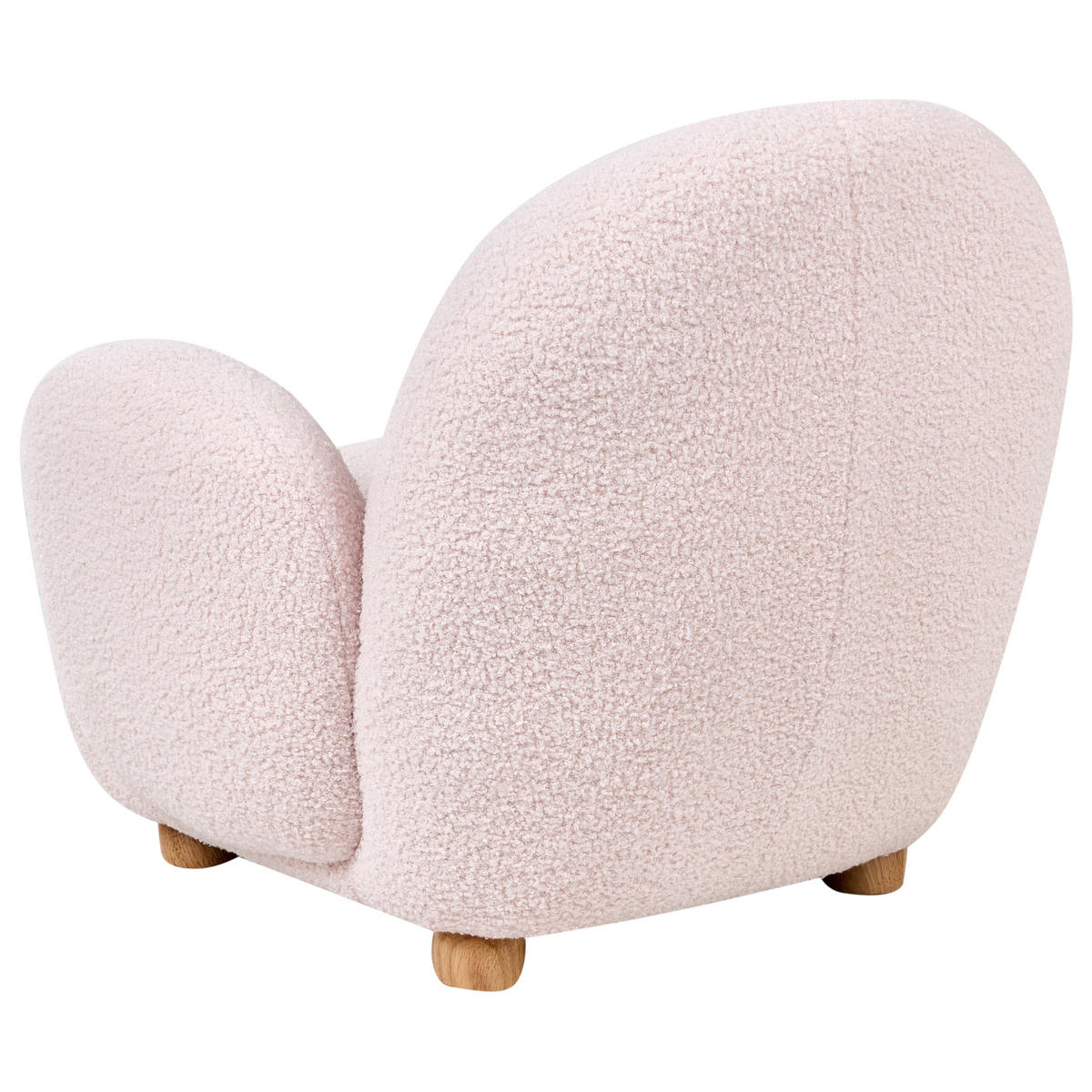 KINDERSESSEL Bouclé Pastellrosa Hem - Pink, Textil (64/55/55cm) - Beliani