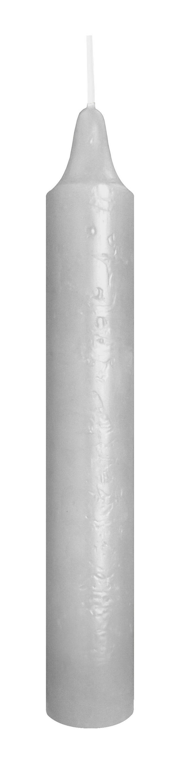 MARBLE Leuchterkerzen durchgefärbt Betongrau 150 x 22 mm, 20er Set - Hellgrau, Paraffin (2.2/15/15cm) - Wiedemann Kerzen
