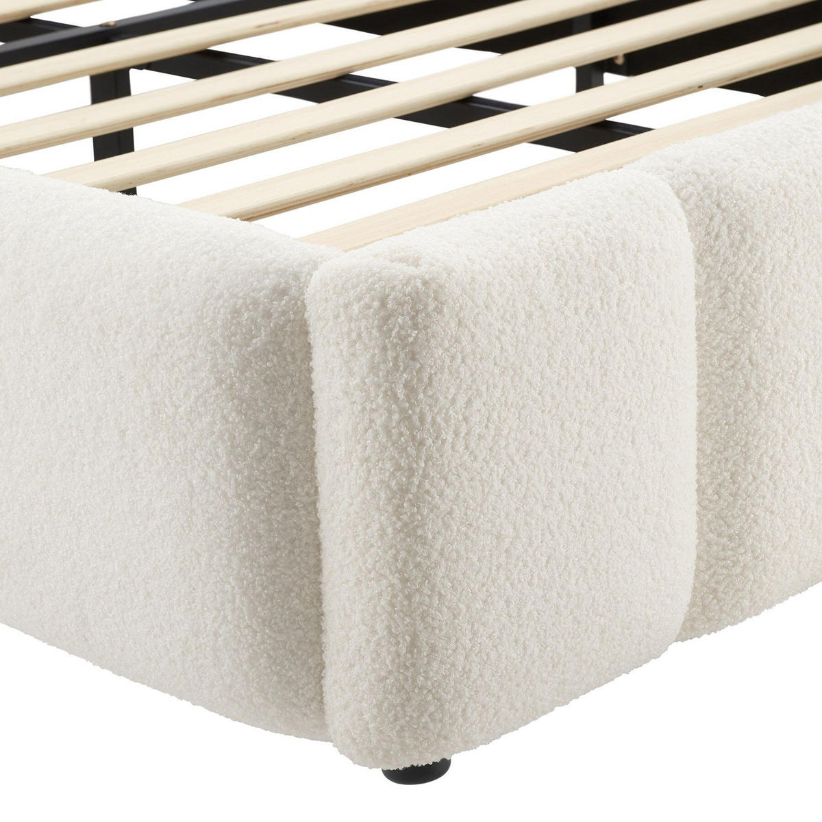 POLSTERBETT Shirley, Belastbarkeit 250 kg, Teddy creme - Creme, Holz (140/200cm) - tectake