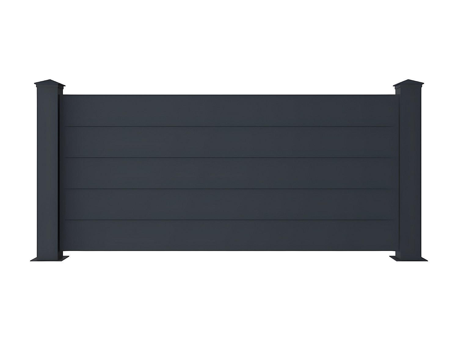 ZAUN - 189cm x 10.3cm - Aluminium - anthrazitgrau - NAZARIO - Anthrazit, Metall (189/78cm) - Vente-Unique