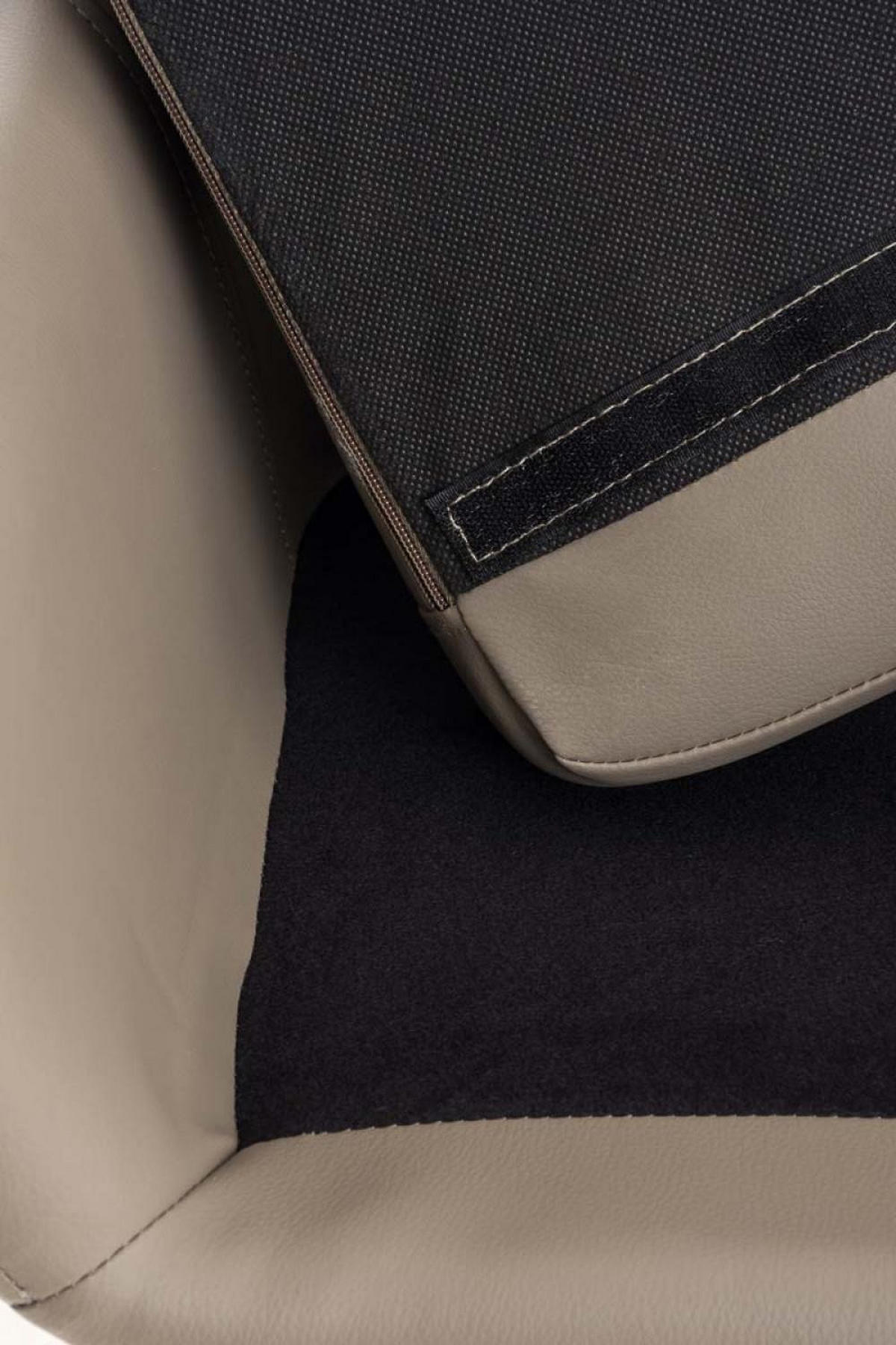 BARHOCKER Lederlook Taupe - Taupe/Eukalyptusholzfarben, Holz/Textil (55/99/46cm) - CLP