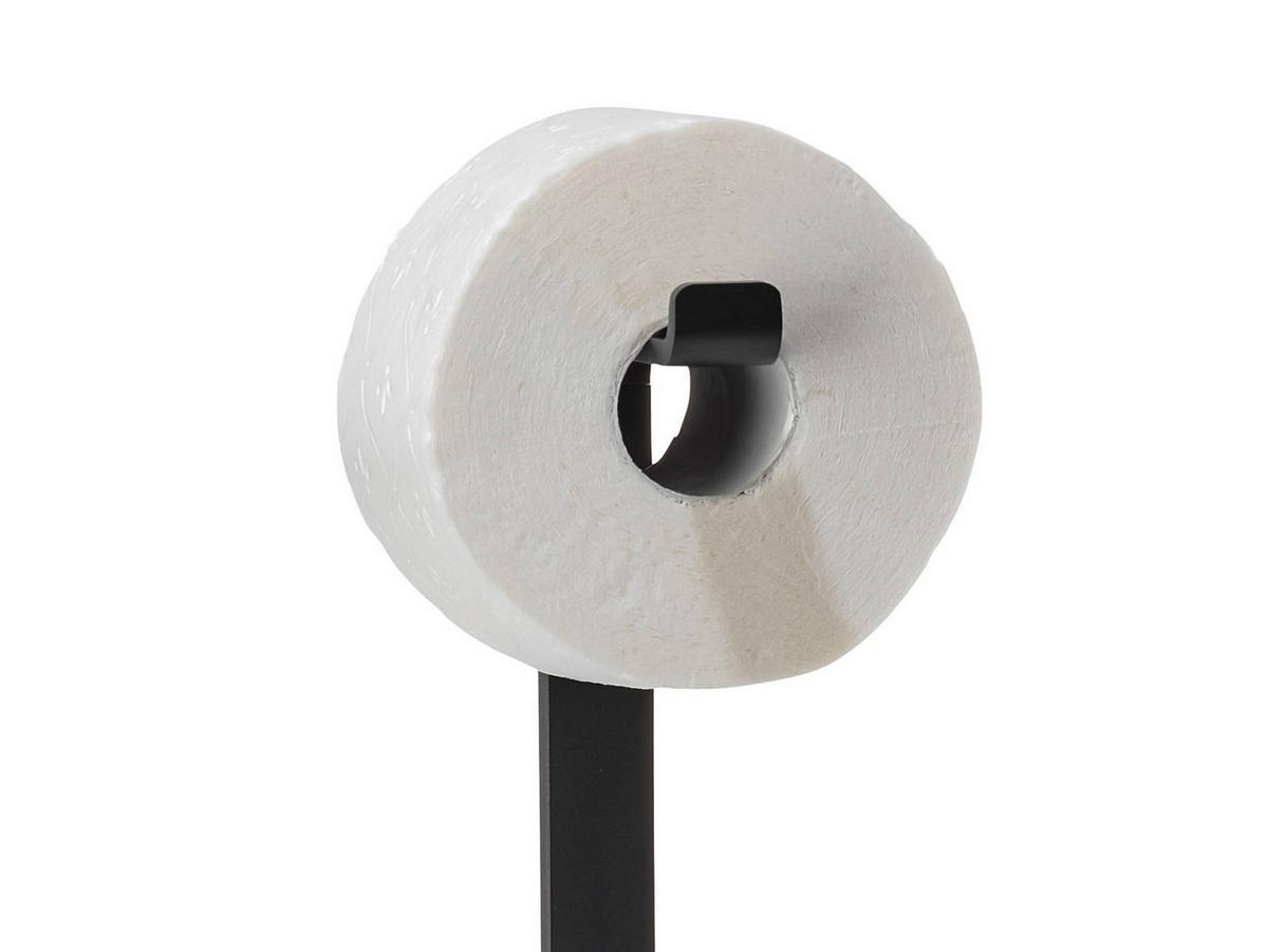 TOILETTENPAPIERHALTER Rim schwarz 70/20/20 cm freistehend - Schwarz, Metall (13/13/21cm) - Zone Denmark