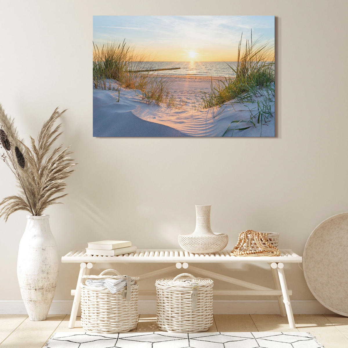 LEINWANDBILD Strand 120x80 cm - Multicolor, Holz (120/80cm) - LUMASOUL