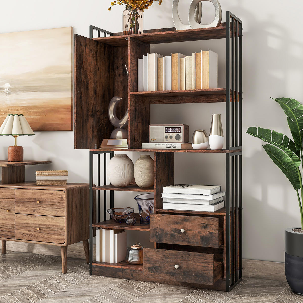 BÜCHERREGAL braun - Braun, Holzwerkstoff (30/173.5/100cm) - Urban Meuble