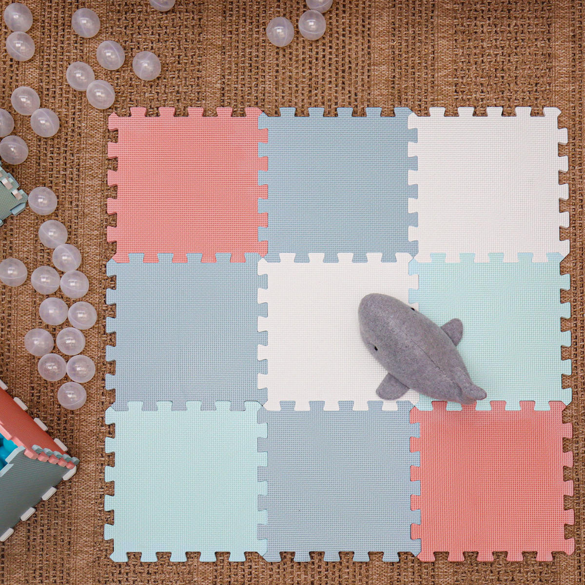 SPIELMATTE ab Null - 30 cm Baby Puzzlematte Macaron - Multicolor, Kunststoff (30/30cm) - Littletom