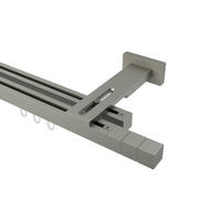 GARDINENSTANGE INNENLAUF Quadline (Multi) Cubes 100 cm, 2-läufig, 20x20 mm Satin-Silber - Silberfarben, Metall (100cm) - INTERDECO