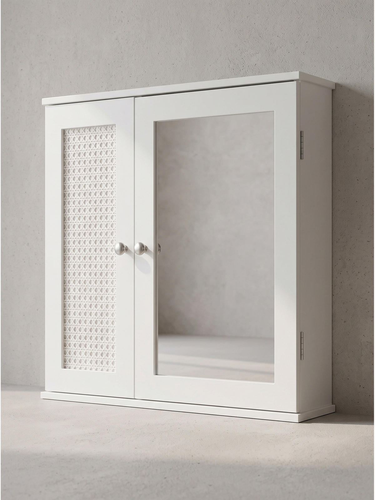 WANDSCHRANK ADOUR, MDF, mit Stauraum, Weiß, 60 x 15 x 50 cm - Weiß, Holzwerkstoff/Metall (60/50/15cm) - KADIMA DESIGN